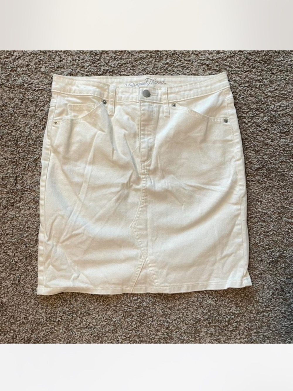 White denim skirt
